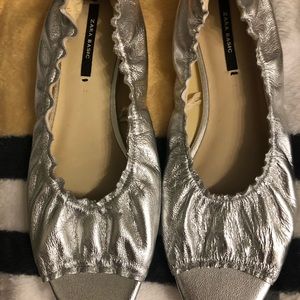 NWOT Zara leather ballet flats